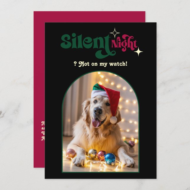 Classic Weihnachten Funny Retro Pet Hund Weihnacht (Vorne/Hinten)