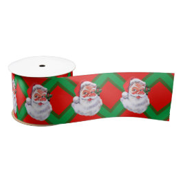 Classic Weihnachten Weihnachtsmann Red Green 3 in Satinband
