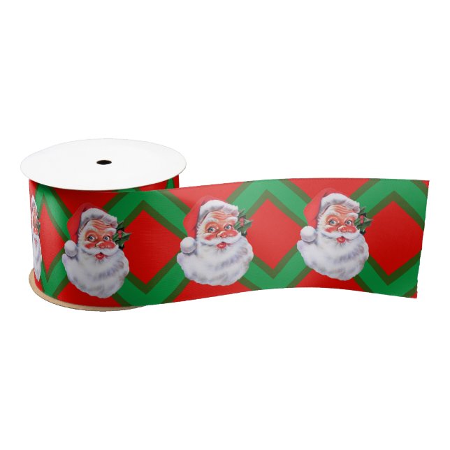 Classic Weihnachten Weihnachtsmann Red Green 3 in Satinband (Spule)