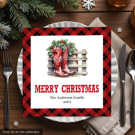 Classic Western Buffalo Check Xmas Party Napkins Serviette
