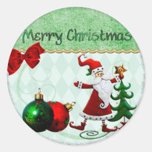 Classic Whimsey Christmas GIFT Runder Aufkleber