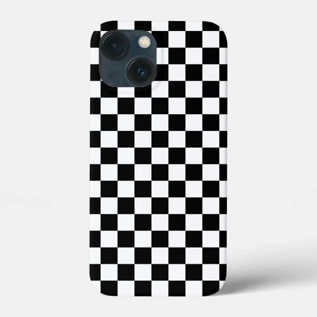 Classic White and Modern Black Square Box Pattern Case-Mate iPhone Hülle (Rückseite)