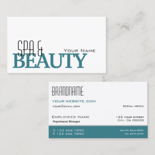 Classic White Aquamarin Stilvoll Einfach und Beruf Visitenkarte