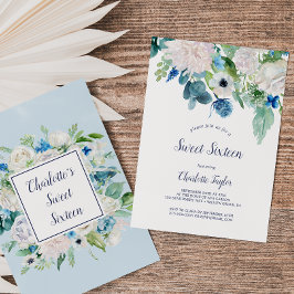 Classic White Blume 16 . Geburtstag Geburtstagspar Einladung