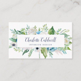 Classic White Blume Business Card Visitenkarte