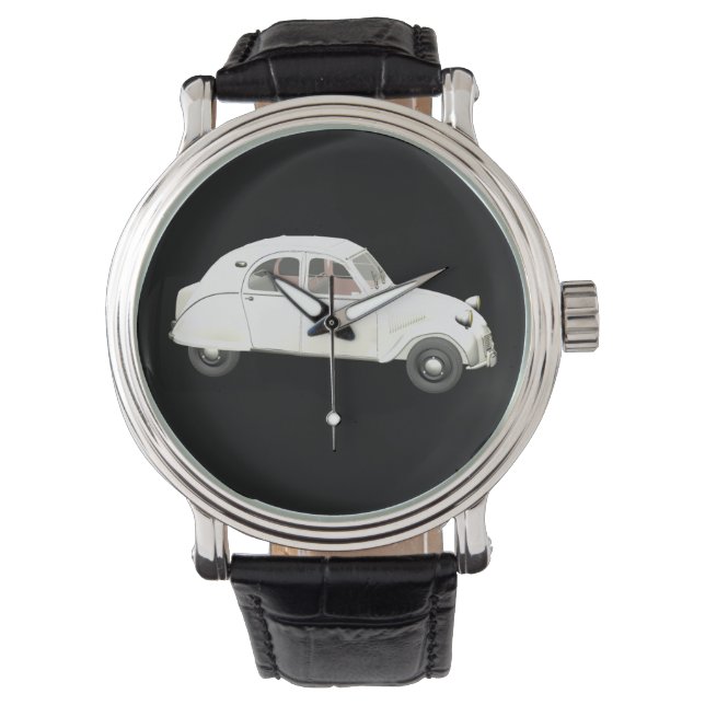 Classic White Citroen 2CV Armbanduhr (Vorderseite)