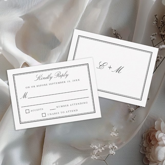 Classic White Elegant Formal Wedding RSVP (Von Creator hochgeladen)