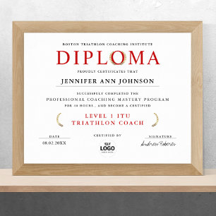Classic White Graduate Diploma Award Digita Poster