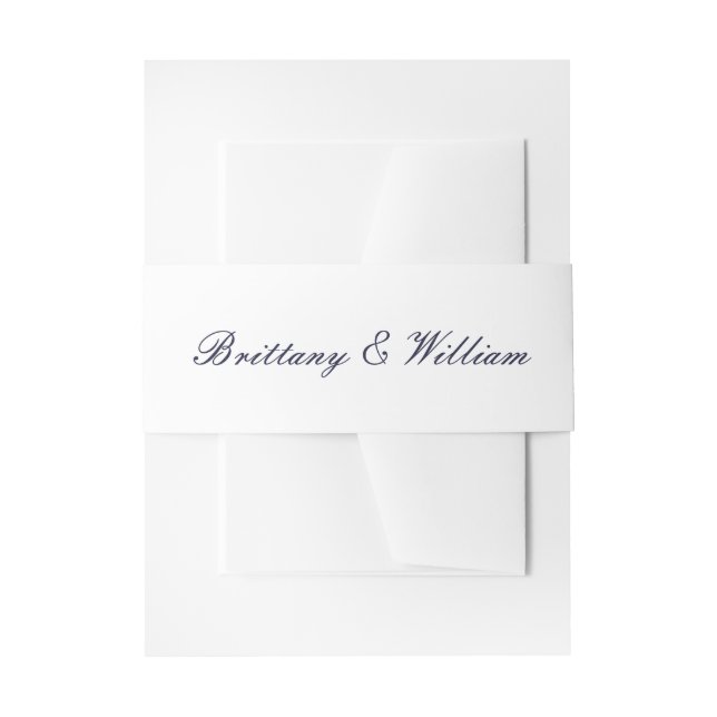Classic White mit Navy Blue Script Bly Band (Vorderseite Beispiel)