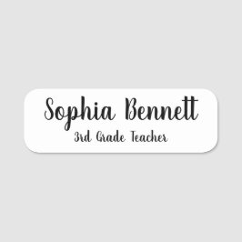 Classic White Teacher Name Badge Namensschild