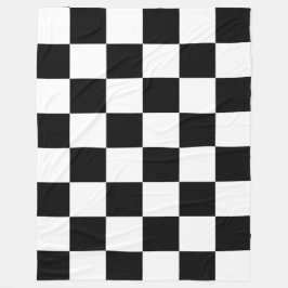 Classic White with Black Square Style Fleecedecke