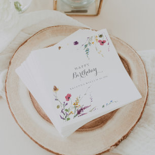 Classic Wild Colorful Floral Geburtstagsparty Serviette