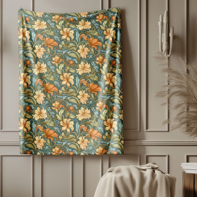 Classic William Morris Gemütlich Elegance Pastellf Fleecedecke (Classic William Morris Cozy Elegance pastel colors Fleece Blanket)