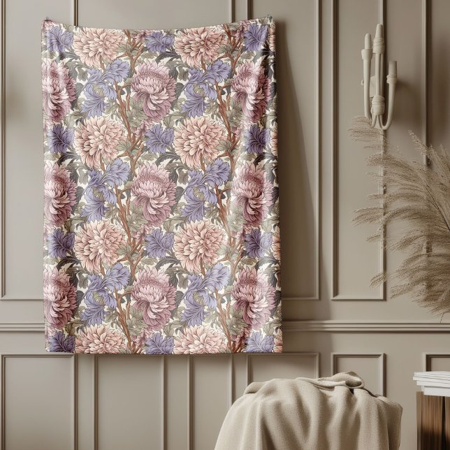 Classic William Morris Gemütlich Elegance Pastellf Fleecedecke (Classic William Morris Cozy Elegance pastel colors Fleece Blanket)