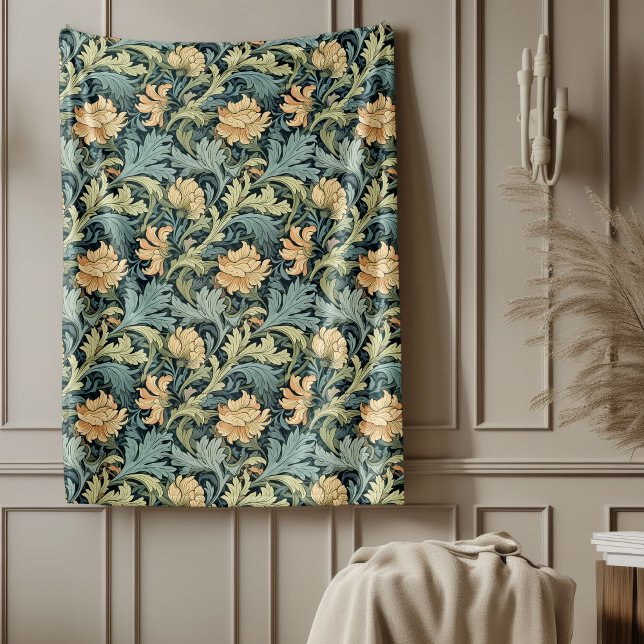 Classic William Morris Gemütlich Elegance Pastellf Fleecedecke (Classic William Morris Cozy Elegance pastel colors Fleece Blanket)