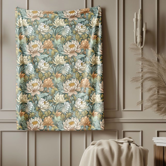 Classic William Morris Gemütlich Elegance Pastellf Fleecedecke (Classic William Morris Cozy Elegance pastel colors Fleece Blanket)