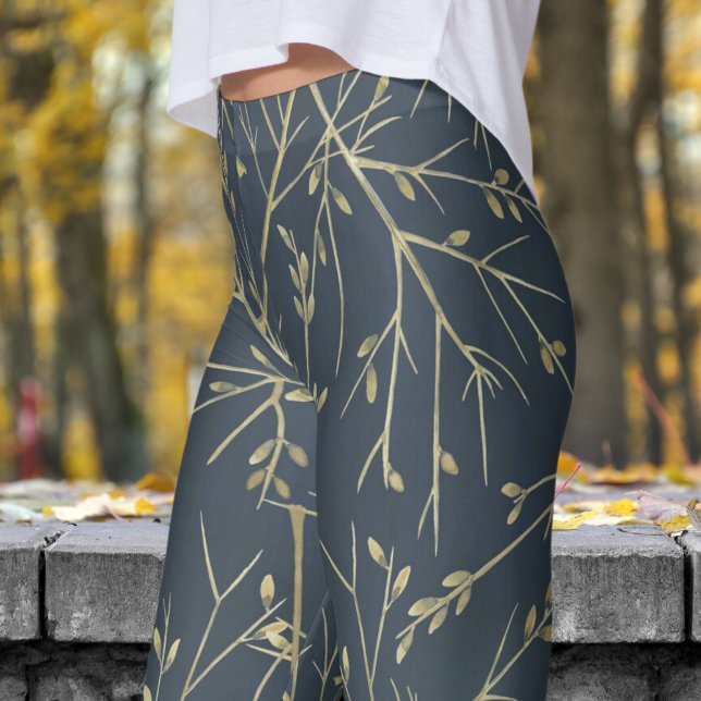 Classic William Morris Woodland Twigs Print Leggings (Woodland Twigs)
