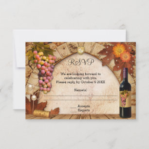 Classic Wine Theme or Vineyard RSVP Invitation