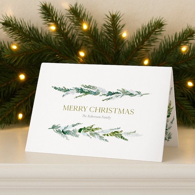Classic Winter Greenery Christmas  Feiertagskarte (Von Creator hochgeladen)