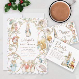 Classic Winter Peter die Rabbit Baby Dusche Einladung