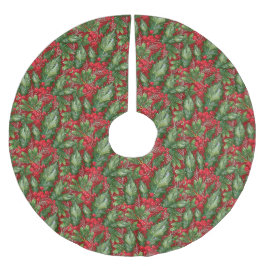 Classic Winter Snow Holly Weihnachten Polyester Weihnachtsbaumdecke