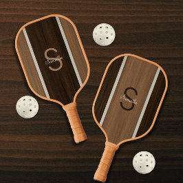 Classic Wood Hue Stripe Walnut Baywood Reverse Pickleball Schläger