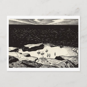 Classic Woodcut Postcard Postkarte