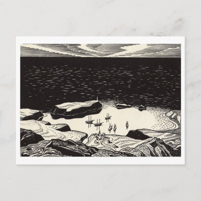 Classic Woodcut Postcard Postkarte (Vorderseite)