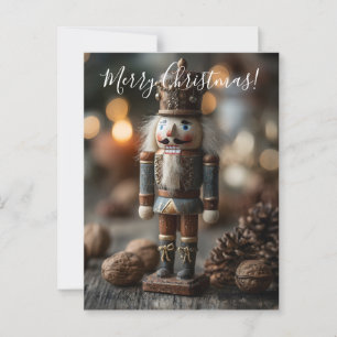 Classic Wooden Nutcracker Christmas Figurine Postkarte