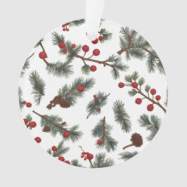 Classic Woodland Wreath Akronylic Ornament - Rusti