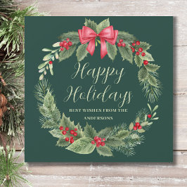 Classic Wreath Christmas Feiertagskarte