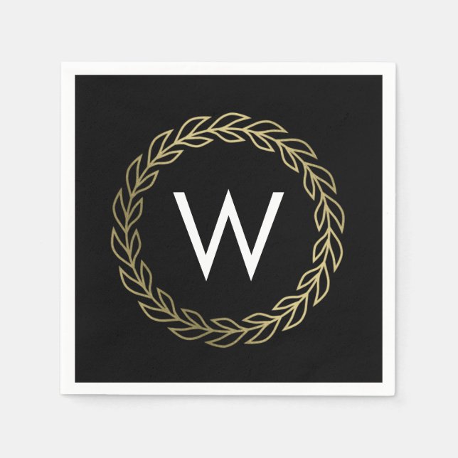 Classic Wreath EDITABLE FARBE Abschluss Napkins Serviette (Vorderseite)