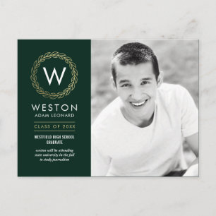 Classic Wreath EDITABLE FARBEN Abschluss Postkarte