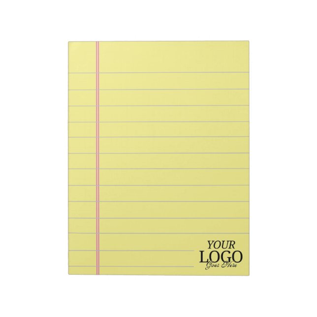 Classic Yellow Legal 8.5 x 11 mit Logo Notizblock (Rotiert)