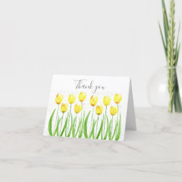 Classic Yellow Tulips Floral Wedding Vielen Dank Dankeskarte