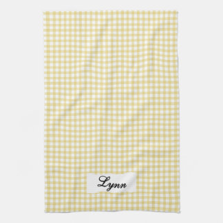 Classic Yellow & White Gingham | Personalized Name Geschirrtuch