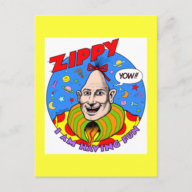 Classic Zippy Yellow Postkarte (Vorderseite)