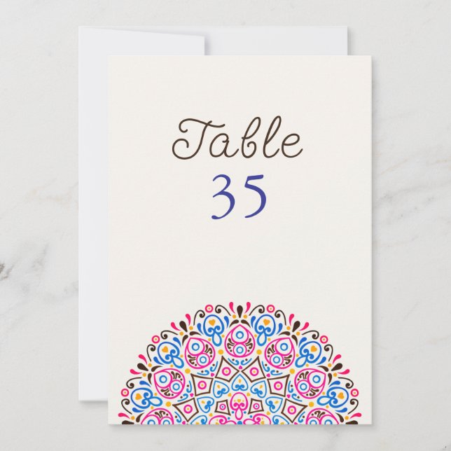 Classical Art Deco Mandala Wedding Table Number Einladung (Vorderseite)