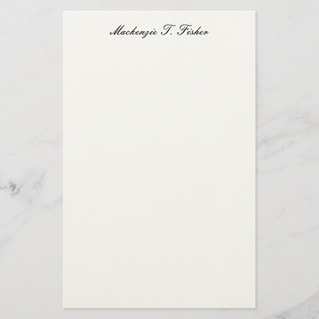 Classical Calligraphy Elegant Plain Black & White Briefpapier (Vorderseite)