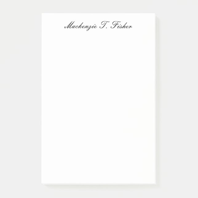 Classical Calligraphy Elegant Plain Black & White Post-it Klebezettel (Vorderseite)