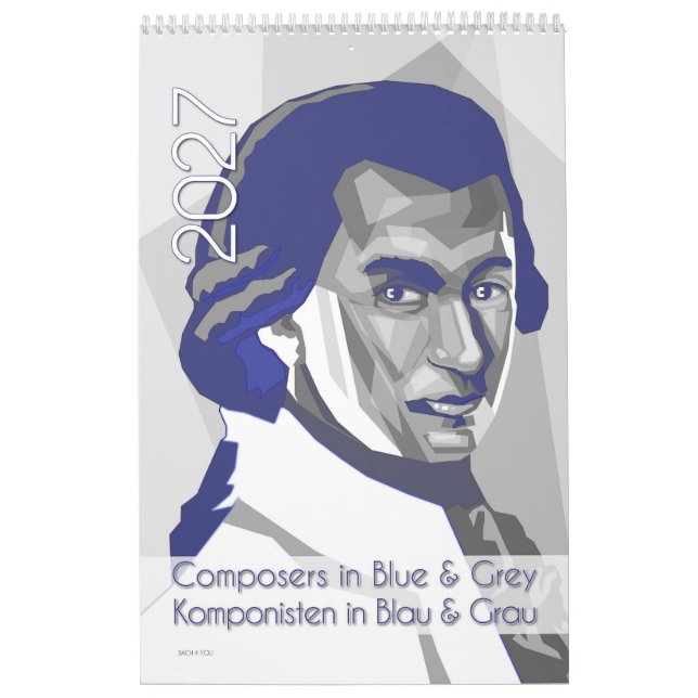 Classical Composers Portraits in Blue & Gray, 2026 Kalender (Titelbild)