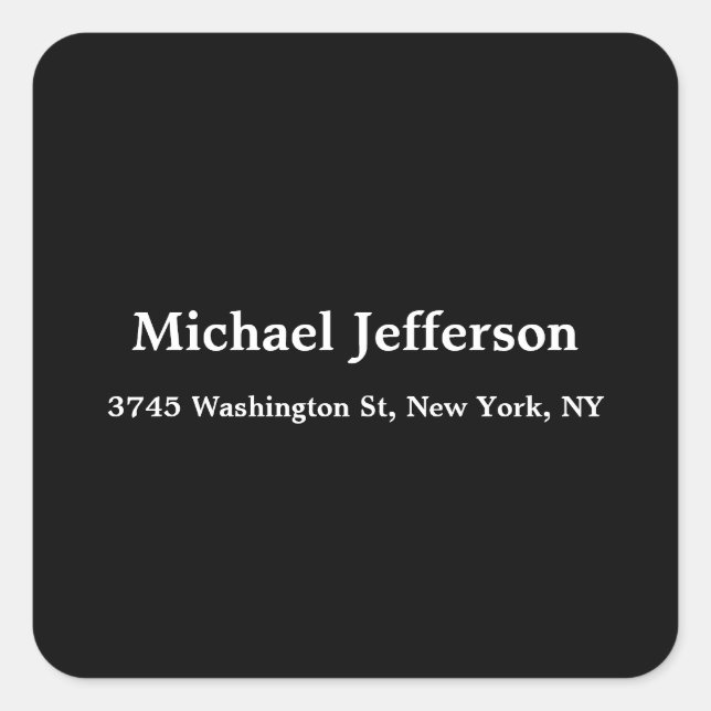 Classical Creative Trendy Black & White Quadratischer Aufkleber (Vorderseite)