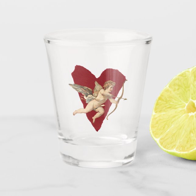 Classical Cupid Romantic Modern Wedding Favor Gift Schnapsglas (Vorderseite)