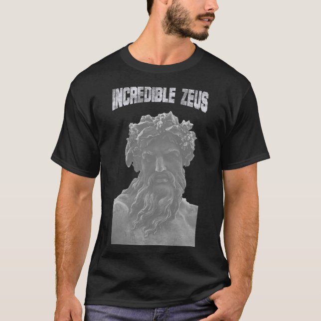 Classical Greek God Zeus Bust Graphic Tee (Vorderseite)