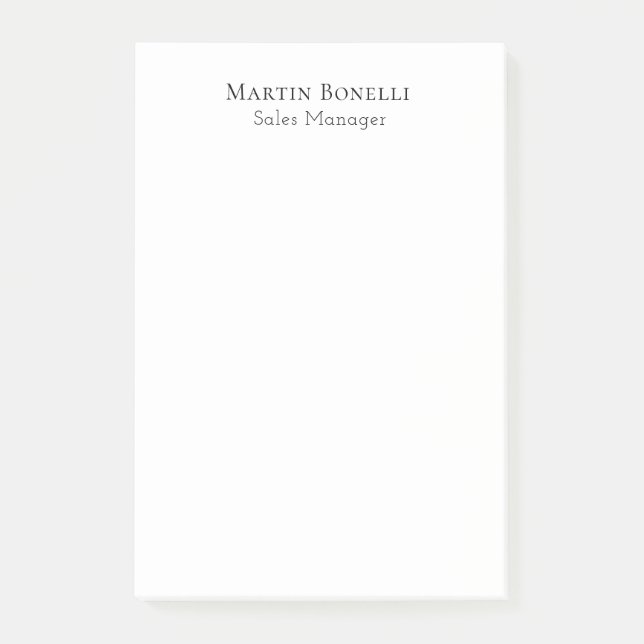 Classical Professional Own Name Information Simple Post-it Klebezettel (Vorderseite)