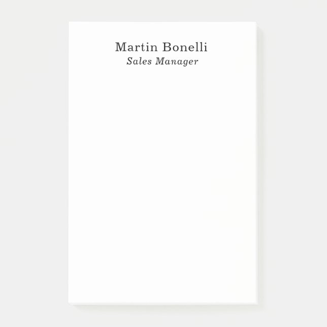 Classical Professional Own Name Information Simple Post-it Klebezettel (Vorderseite)