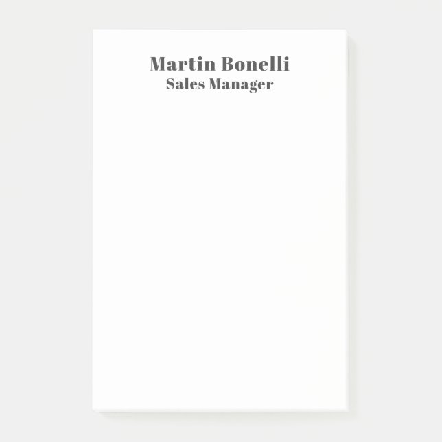 Classical Professional Own Name Information Simple Post-it Klebezettel (Vorderseite)