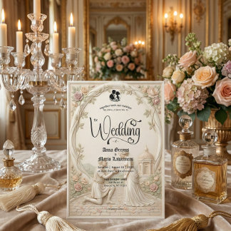 Classical Regency Garden Proposal Scene Wedding Einladung