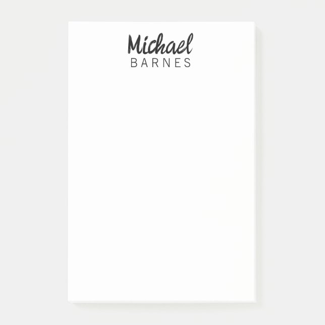 Classical White Minimalist Plain Elegant Post-it Klebezettel (Vorderseite)