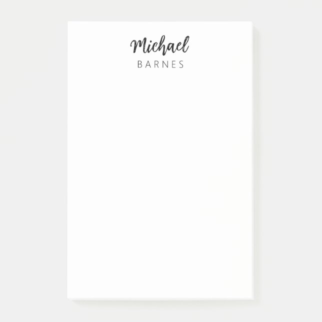 Classical White Minimalist Plain Elegant Post-it Klebezettel (Vorderseite)